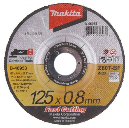 Disque à tronçonner en acier inoxydable MAKITA 115x0,8x22 mm B-46947