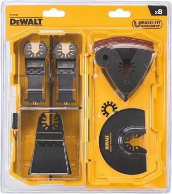 DeWALT Set (8 pièces) pour outils oscillants (1x DT20700, 1x DT20701, 1x DT20704, 1x DT20705, DT20710, 3x papier de verre 93 x 93 mm) DT20731