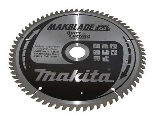 Lame de scie à bois MAKITA MAKBLADEplus 260x2,3x30 mm 70 dents B-32530