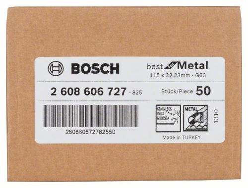 BOSCH Meule fibre R574, idéale pour le métal D = 115 mm ; G = 60 2608606727