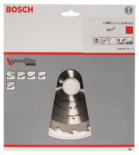 BOSCH Lame de scie Speedline Wood 165 x 30 x 2,2 mm, 18 2608640789