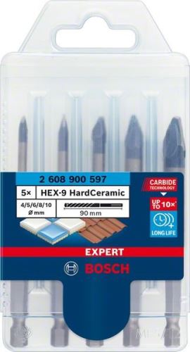 BOSCH EXPERT lot de 5 HEX-9HardCeramic 4/5/6/8/10 2608900597