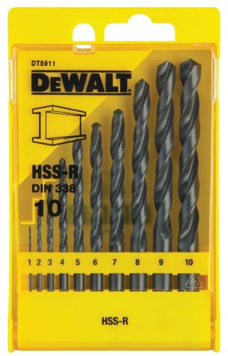 DeWALT Jeu de forets HSS-R DIN 338, pour métal (10 pièces) DT5911