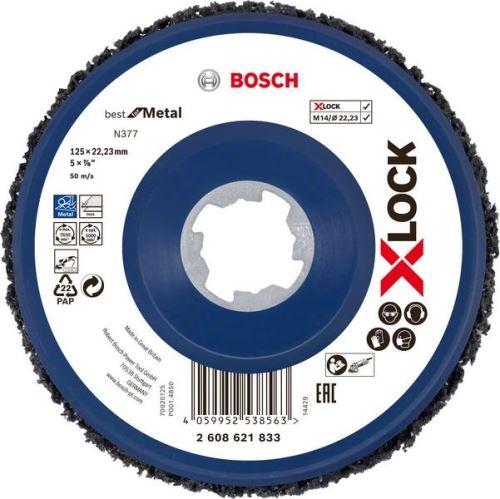 BOSCH X-LOCK Disque de nettoyage N377 Best for Metal, Ø125mm 2608621833