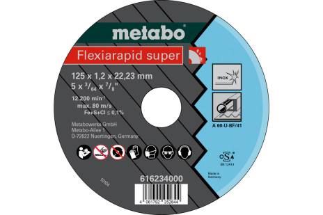 METABO Disque à tronçonner Flexiarapid super 125x1,2x22,23 Inox, TF 41 616234000