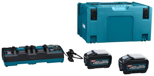 MAKITA Li-ion XGT 40V ensemble 2 pièces BL4050F+1 pièce DC40RB+1 pièce Makpac 191U13-9