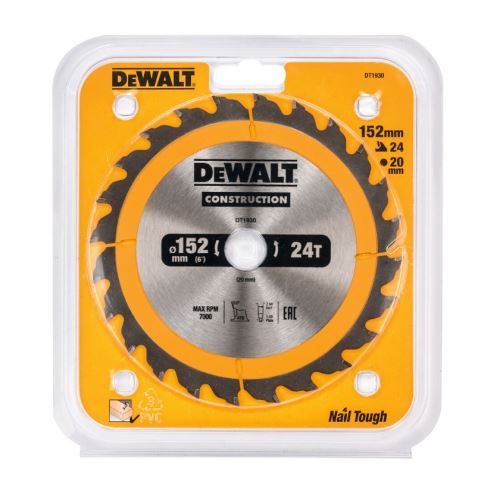 DeWALT Lame de scie pour bois 152 mm 24 dents DT1930