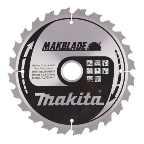 Lame de scie à bois MAKITA MAKBLADE 216x2,4x30 mm 24 dents B-32714