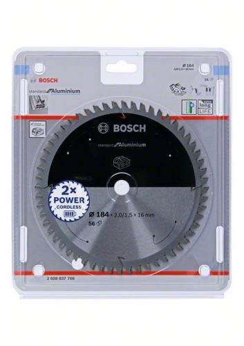 Lame de scie BOSCH pour scies sans fil ; Norme pour aluminium 184x16x2/1,5x56T 2608837766