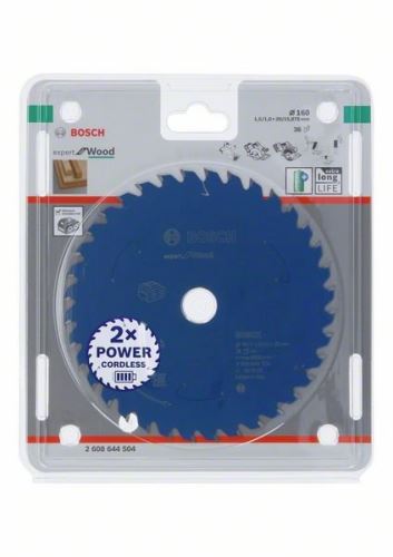 Lame de scie BOSCH pour scies sans fil ; Expert pour le bois 160x20x1,5/1x36T 2608644504