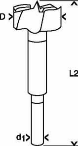 Forets BOSCH Forstner, DIN 7483 G 25 x 90 mm, d 8 mm 2608596974