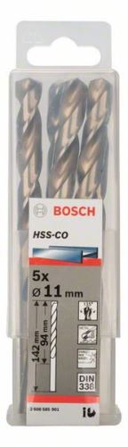 BOSCH Forets pour métal HSS-Co, DIN 338 11 x 94 x 142 mm (5 pièces) 2608585901