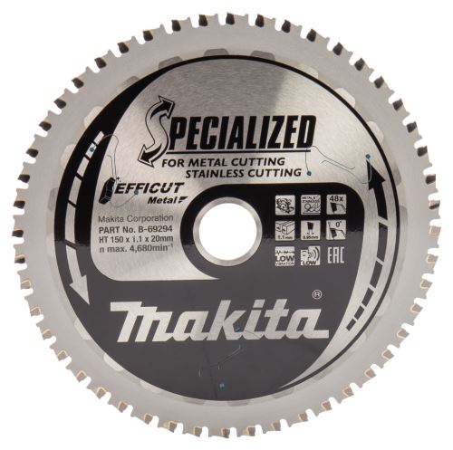 MAKITA lame de scie acier Efficut 150x1,1x20 mm 48 dents B-69294