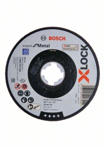 BOSCH X-LOCK Disque à tronçonner plat Expert pour système métallique 125×1,6×22,23 AS 46 S BF, 125 mm, 1,6 mm 2608619254