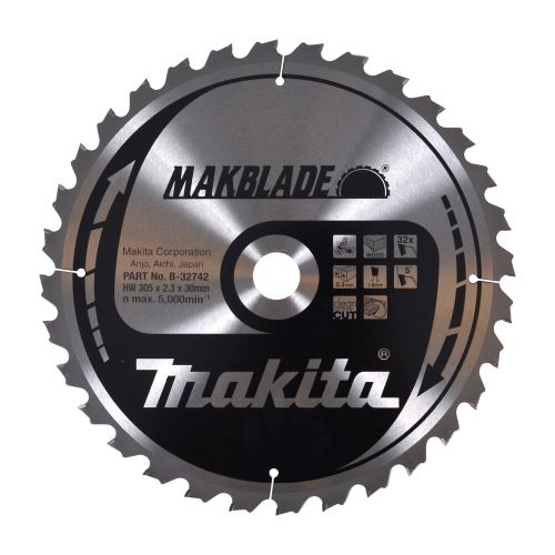 Lame de scie à bois MAKITA MAKBLADE 305x2,3x30 mm 32 dents B-32742