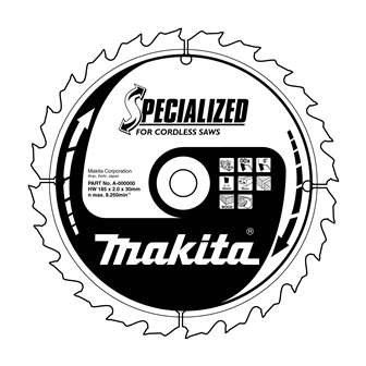 Lame de scie à bois MAKITA SPECIALIZED 136x1,5x20 mm 16 dents pour scies à batterie B-10643