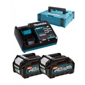 MAKITA Ensemble Li-ion XGT 40V 2 pièces BL4020+1 pièce DC40RA+1 pièce Makpac 191V07-0