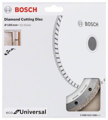 BOSCH Disque à tronçonner diamanté ECO Pour Universel 180x22,23x2,6x7 2608615038