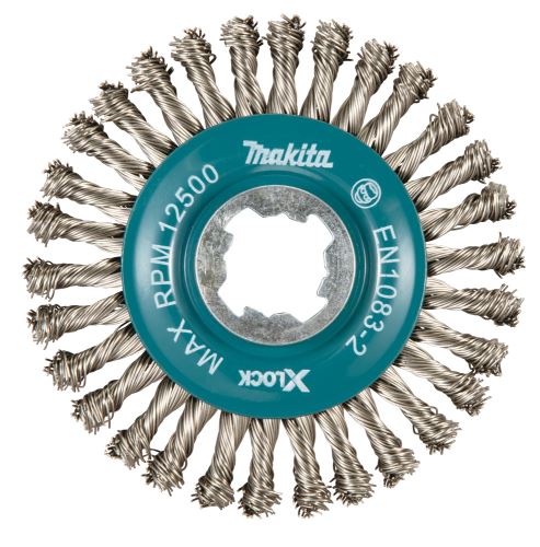 MAKITA brosse métallique en acier inoxydable-fil ondulé diamètre 0,5 mm X-LOCK 115 mm D-73368