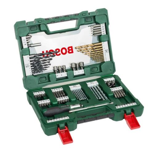 BOSCH 91 pcs TiN jeu d'embouts de tournevis et forets avec cliquet et télescope magnétique 2607017195