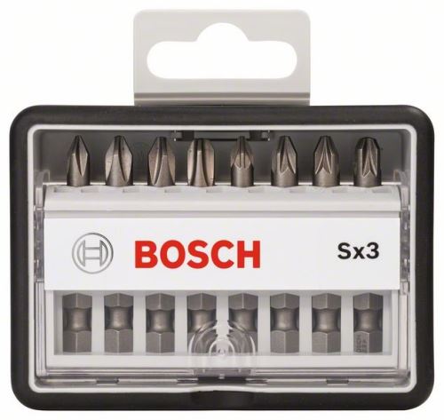 BOSCH Jeu d'embouts de tournevis 8 pièces Robust Line, Sx Extra-Hart 49 mm, jeu de 8 pièces 2607002558