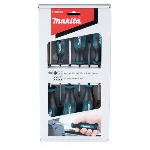 MAKITA jeu de tournevis 6 pièces (4 pièces SL+2 pièces PZ) E-10512