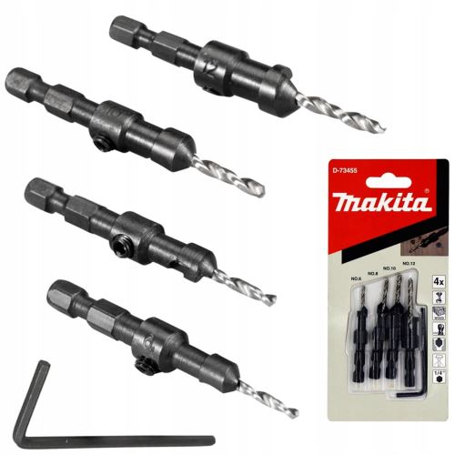 MAKITA jeu de forets à fraiser 1/4'' 4 pcs D-73455