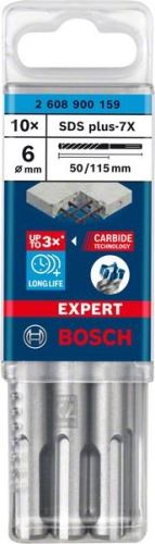 BOSCH EXPERT foret SDS plus-7X, 6x50x115 10 pièces 2608900159