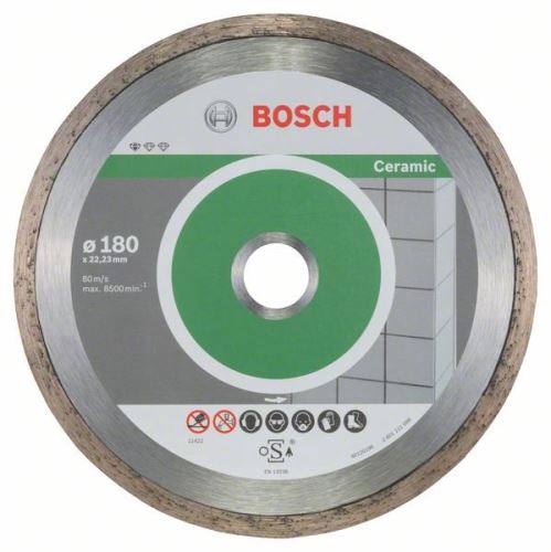 BOSCH Disque à tronçonner diamanté Standard pour Céramique 180 x 22,23 x 1,6 x 7 mm (10 pièces) 2608603233