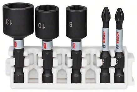 Jeu d'embouts de tournevis et de clés à douille BOSCH Impact Control, 5 pièces 2608522350