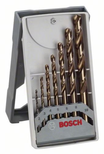 BOSCH Jeu de 7 forets à métaux Mini X-Line HSS-Co, 135° 2 ; 3 ; 4 ; 5 ; 6 ; 8 ; 10 mm 2608589296