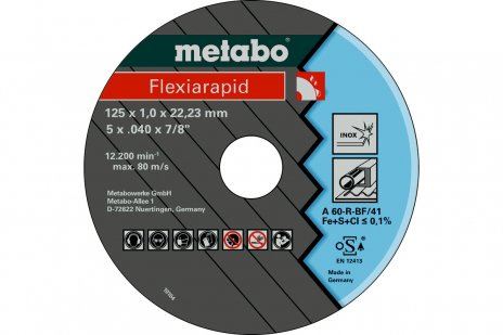 METABO Disque abrasif Flexiarapid 105 x 1,6 x 16,0 INOX, TF 41 616180000