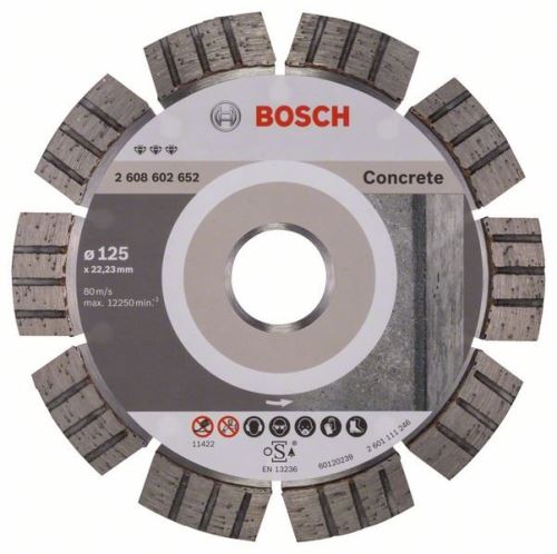 BOSCH Disque à tronçonner diamanté Best for Concrete 125 x 22,23 x 2,2 x 12 mm 2608602652