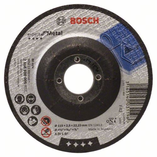 BOSCH Disque à tronçonner profilé Expert pour métal A 30 S BF, 125 mm, 2,5 mm 2608600221