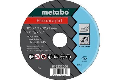 METABO Disque à tronçonner Flexiarapid 125x1,2x22,23 mm Inox, TF 41 616232000