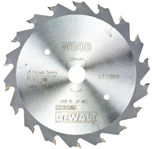 Lame de scie plongeante DeWALT, 165 x 20 mm, 18 dents DT1089