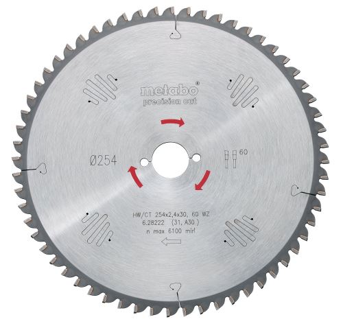 METABO Lame de scie HW/CT 160 x 20 mm, 24 dents 628031000