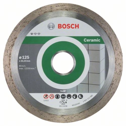 BOSCH Disque à tronçonner diamanté Standard pour Céramique 125 x 22,23 x 1,6 x 7 mm (10 pièces) 2608603232