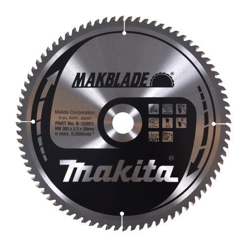 Lame de scie à bois MAKITA MAKBLADE 305x2,3x30 mm 80 dents B-32851