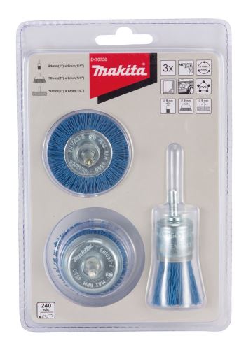 MAKITA jeu de brosses en nylon pour ponçage fin 3 pcs D-70758