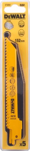 Lame de scie bimétallique DeWALT pour bois et plastique, 152 mm (5 pièces) DT2351