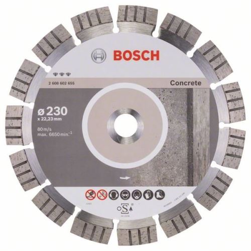 BOSCH Disque à tronçonner diamanté Best for Concrete 230 x 22,23 x 2,4 x 15 mm 2608602655