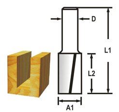 MAKITA Fraise à rainurer 2 tranchants tige 12 mm, 12x32x73 mm D-47634