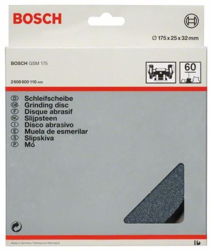 BOSCH Disque abrasif pour ponceuse double disque 175 mm, 32 mm, 60 2608600110