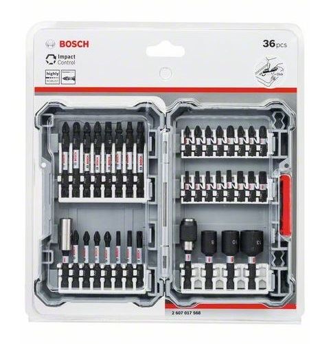 BOSCH 36 pièces Pick&Click Impact Control Embouts de tournevis et jeu de clés à douille 2607017568