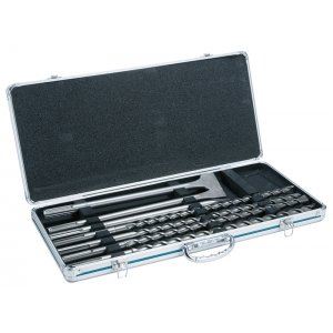 MAKITA jeu de burins et forets SDS-Max en coffret aluminium : forets 18, 20, 22, 25x540 mm, canine + 2x burin plat 25 mm D-42494