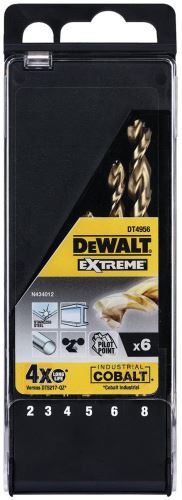 DeWALT Jeu de forets à métaux HSS-E COBALT dans une boîte en plastique / 2, 3, 4, 5, 6, 8 mm / (6 pcs) DT4956