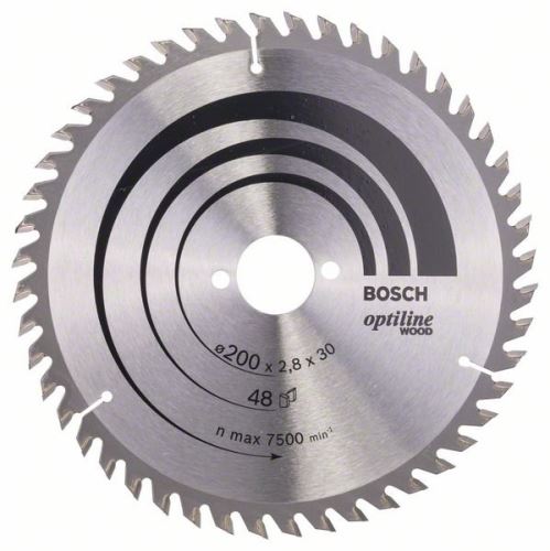 BOSCH Lame de scie Optiline Wood 200 x 30 x 2,8 mm, 48 2608640620