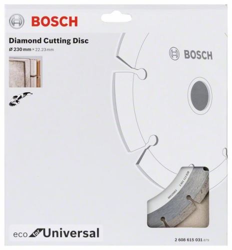 BOSCH Disque à tronçonner diamanté ECO Pour Universel 115.x22.23x2.0x7 (10 pcs) 2608615040