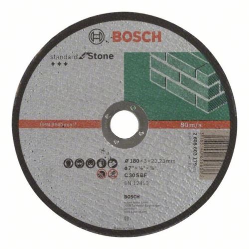 BOSCH Disque à tronçonner la pierre Standard, 180x3 droit 2608603179